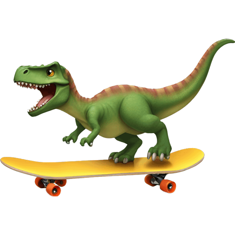 Dino riding skateboard  emoji