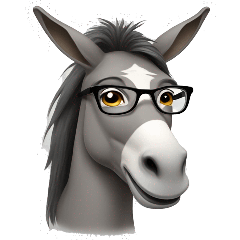 lazy female donkey with glasses and long hair and lipstick emoji