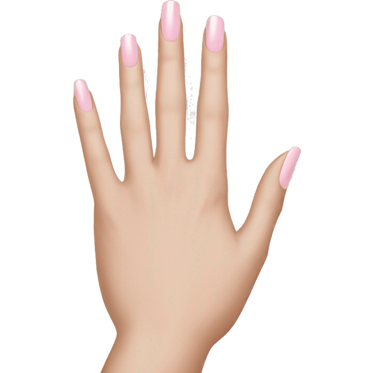 Beautiful hand wearing pale pink nail polish emoji