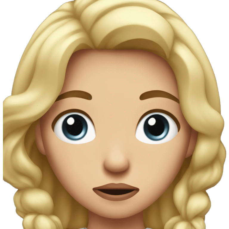 stressed blonde girl emoji