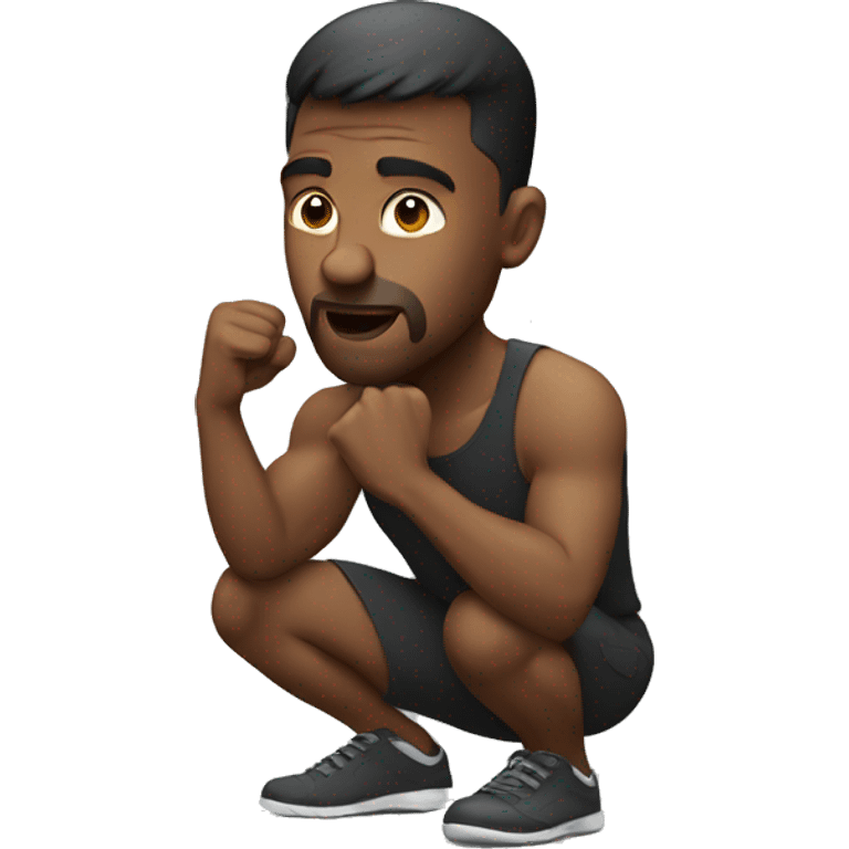 a man doing squat emoji