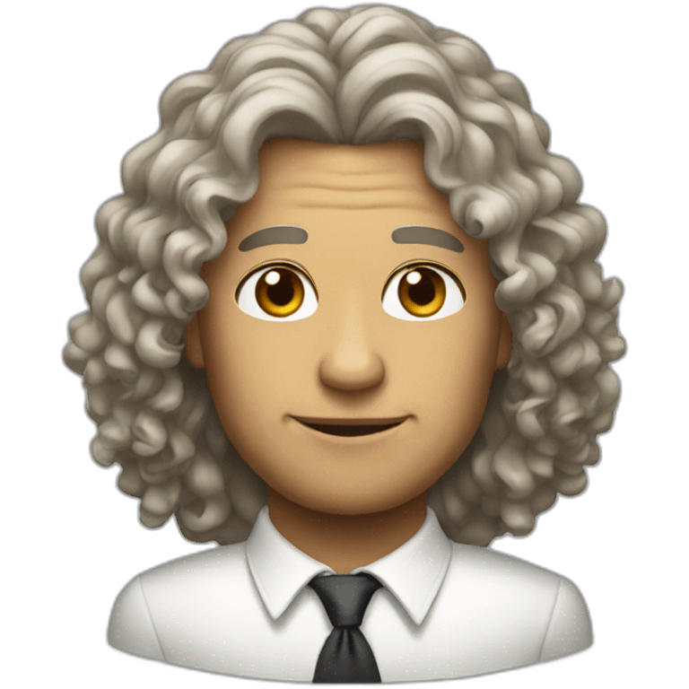 Curly light long hair president emoji