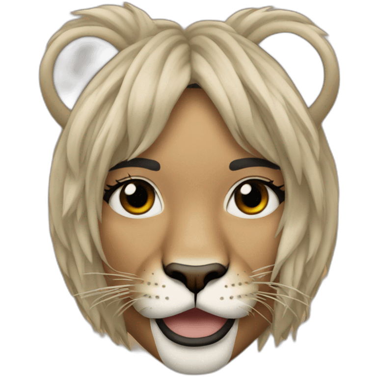 Kylie Jenner wearing a lion head dress emoji