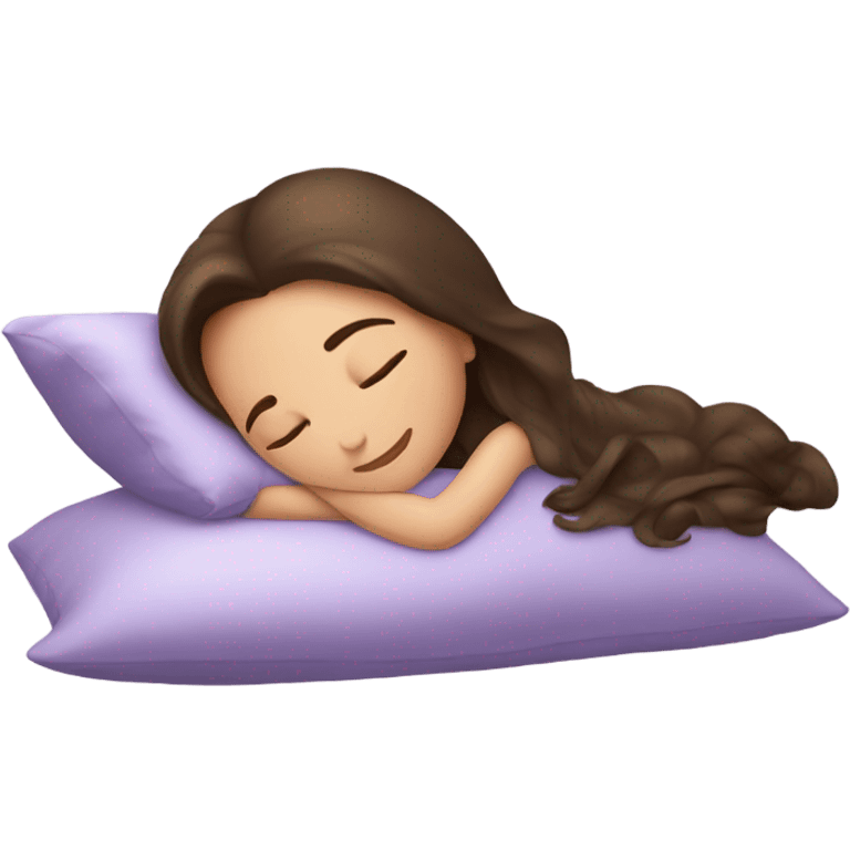 sleeping beauty brunette white girl with a silk pillow emoji