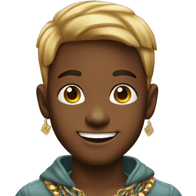 smiling boy with jewelry emoji