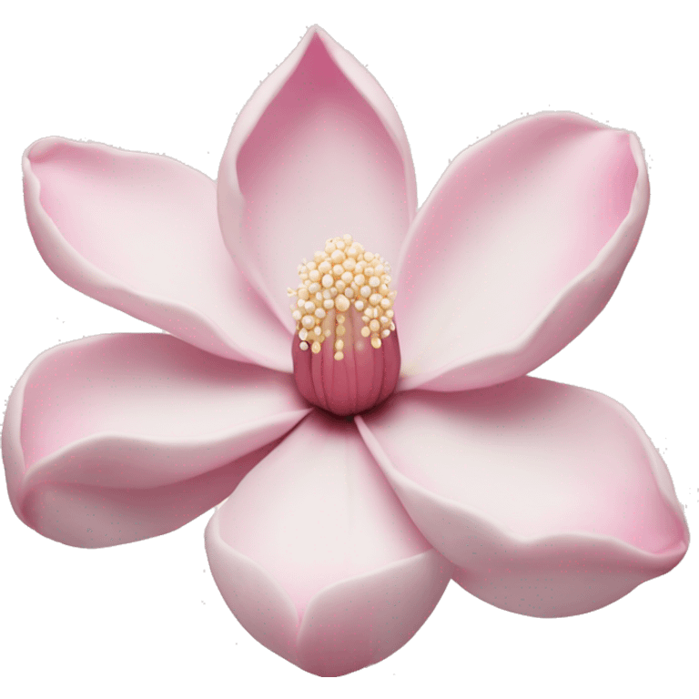 Magnolia "A delicate pastel pink magnolia blossom with velvety, glowing petals surrounded by a dreamy halo of soft sparkles." emoji