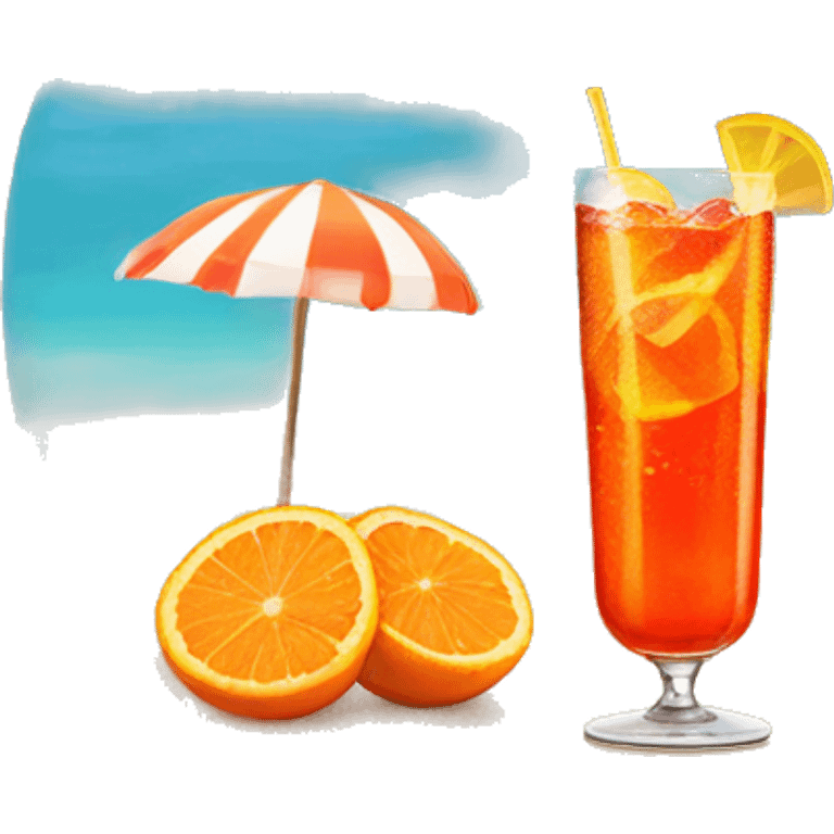 Aperol spritz on a beach  emoji