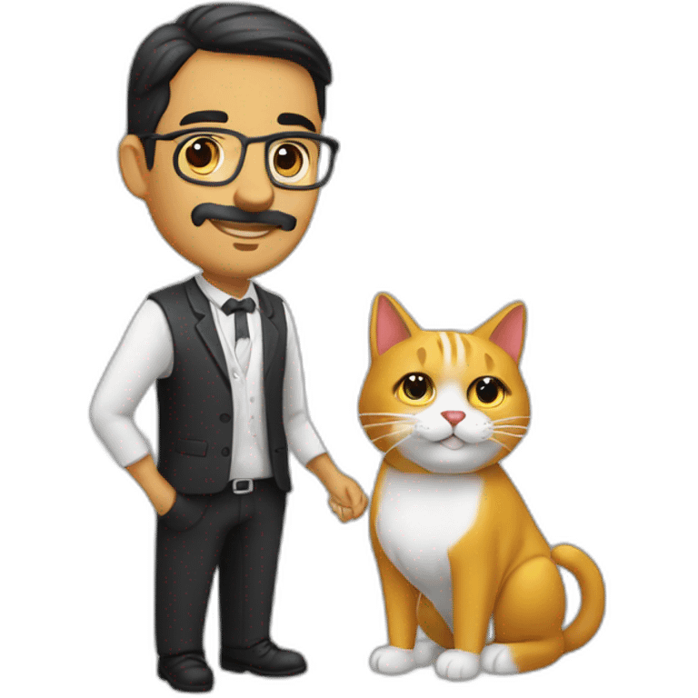 pastor lobo checo persiguiendo un gato emoji