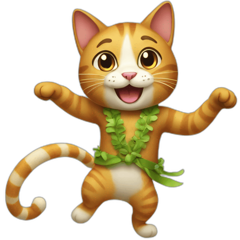 À cat dancing the hula hop emoji