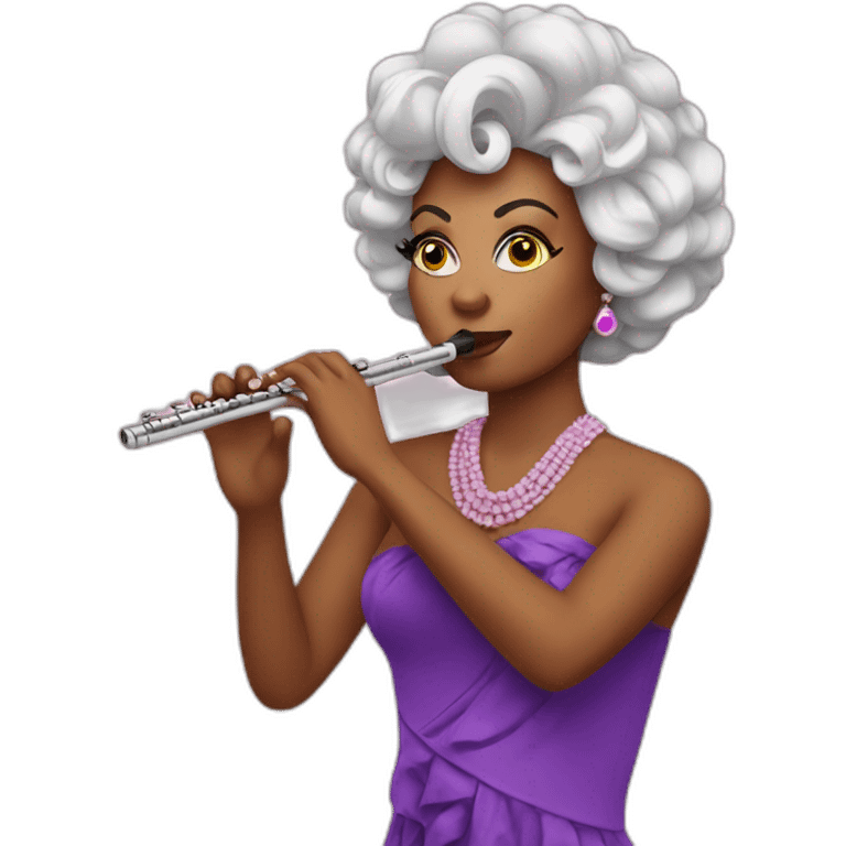 drag queen playing flute emoji