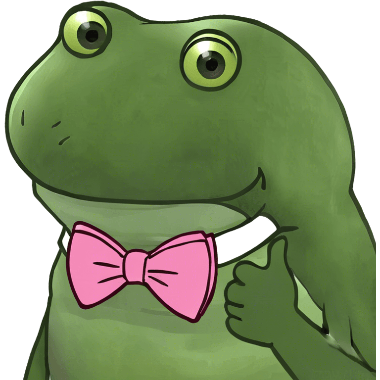 bufo with a pink bowtie emoji