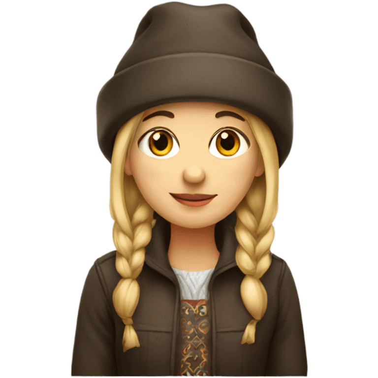 Girl with Russian hat  emoji