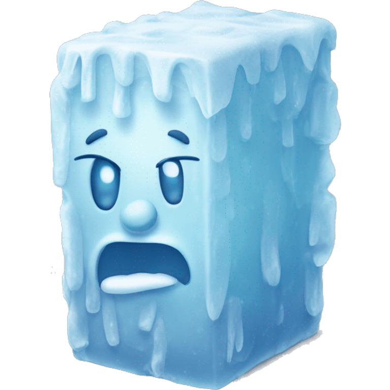 Bloc de glace avec un C dessus emoji