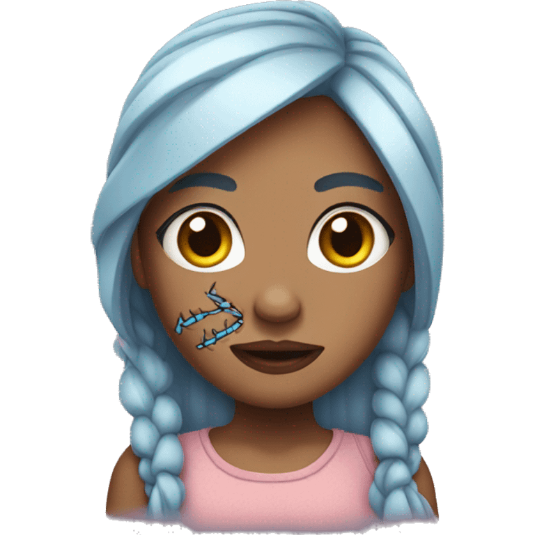 Girl with stitches emoji