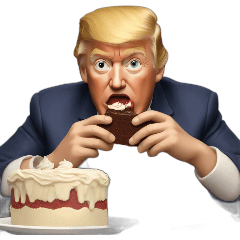 Donald Trump eating chocolate cake emoji