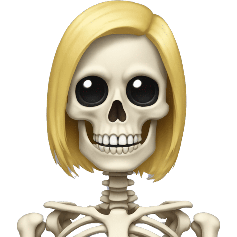 Skeleton with blonde hsir emoji