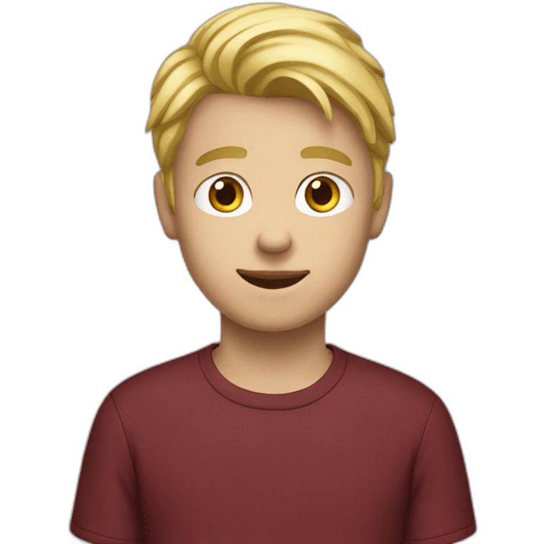 blond teenage boy with maroon shirt emoji