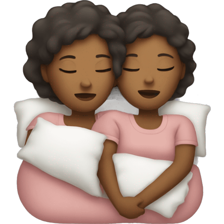 Two women sleeping emoji