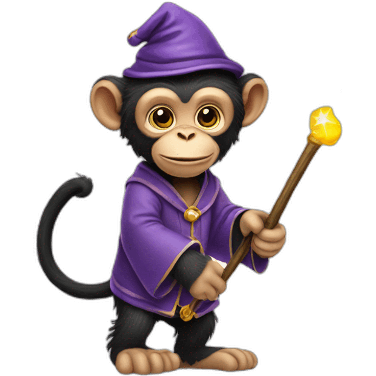 Wizard chimpanzee with wand emoji