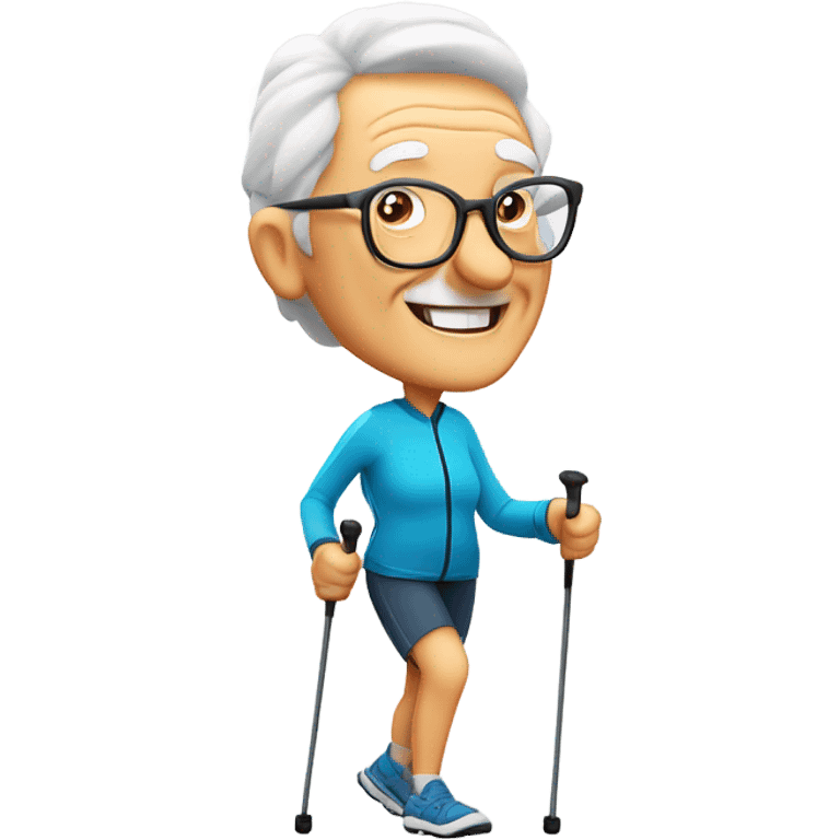 senior Nordic walking for whatsapp emoji