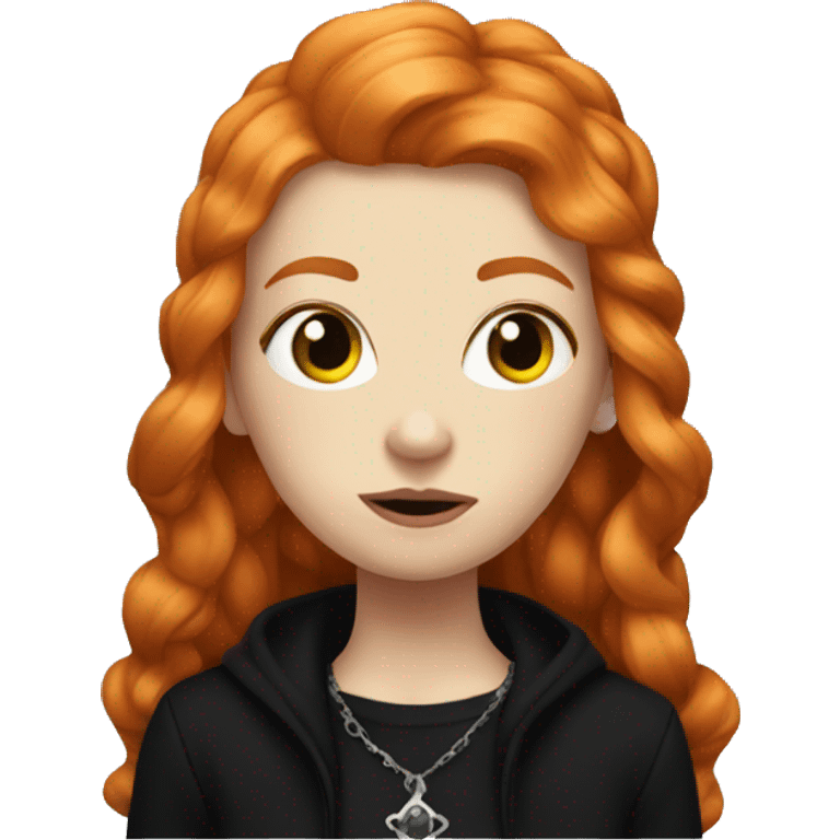 ginger goth girl with aura emoji