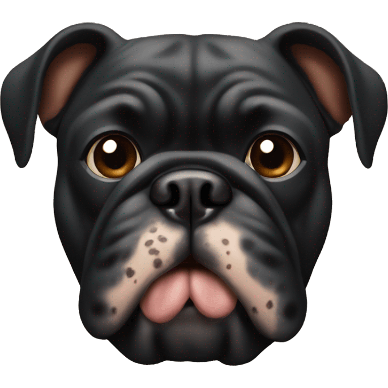 Black  bulldog with brown spots emoji