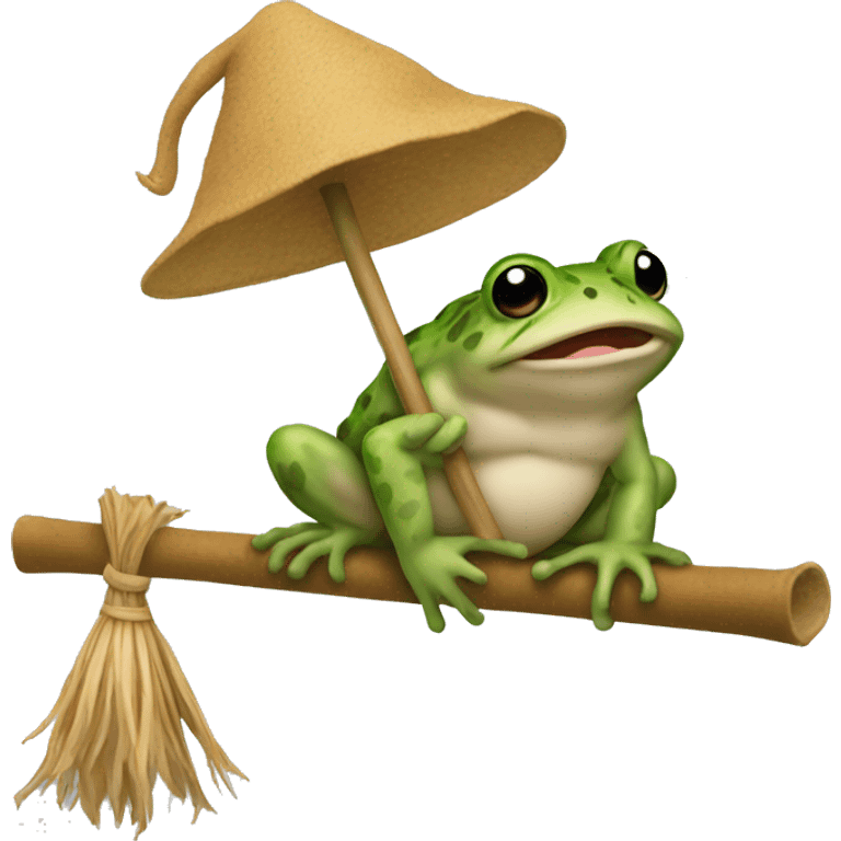 Toad on a broom emoji