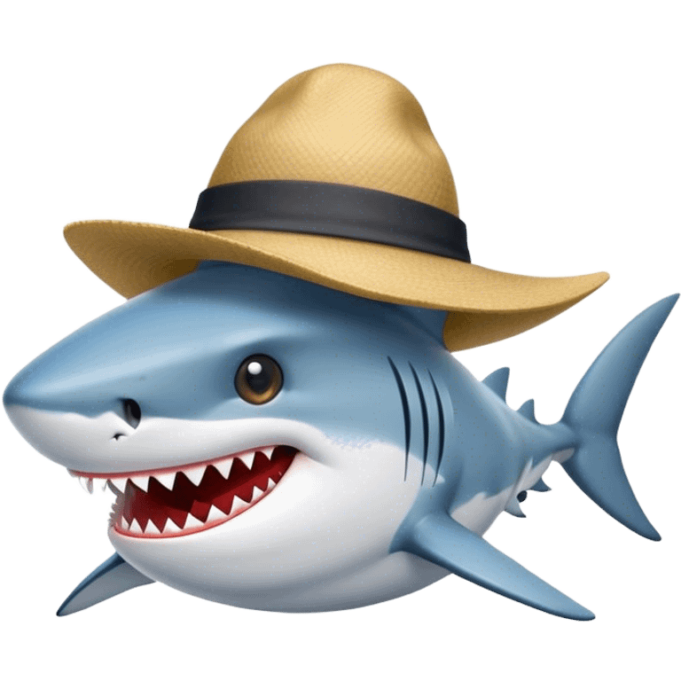 shark with hat emoji