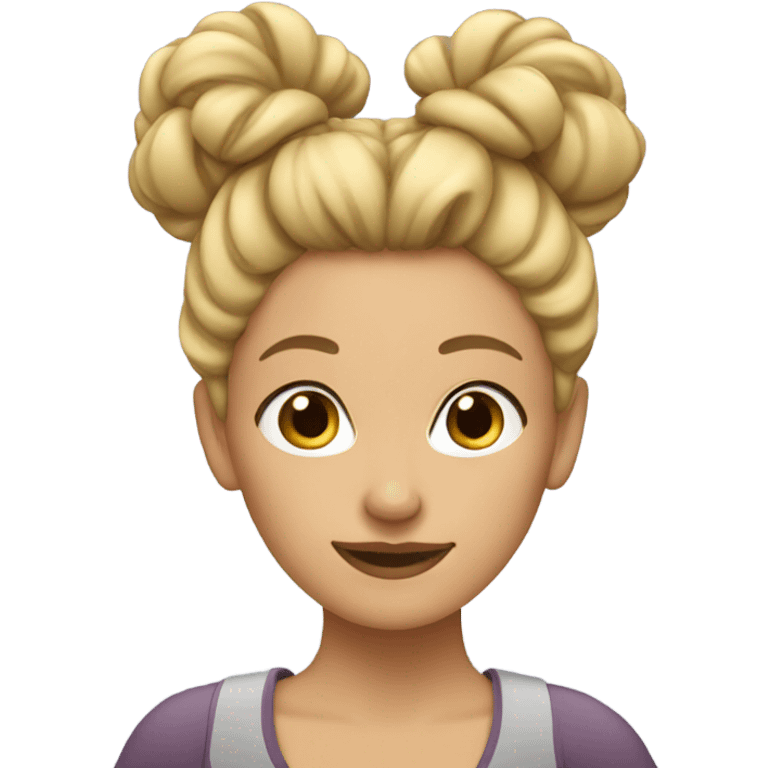 Blonde girl with bun emoji