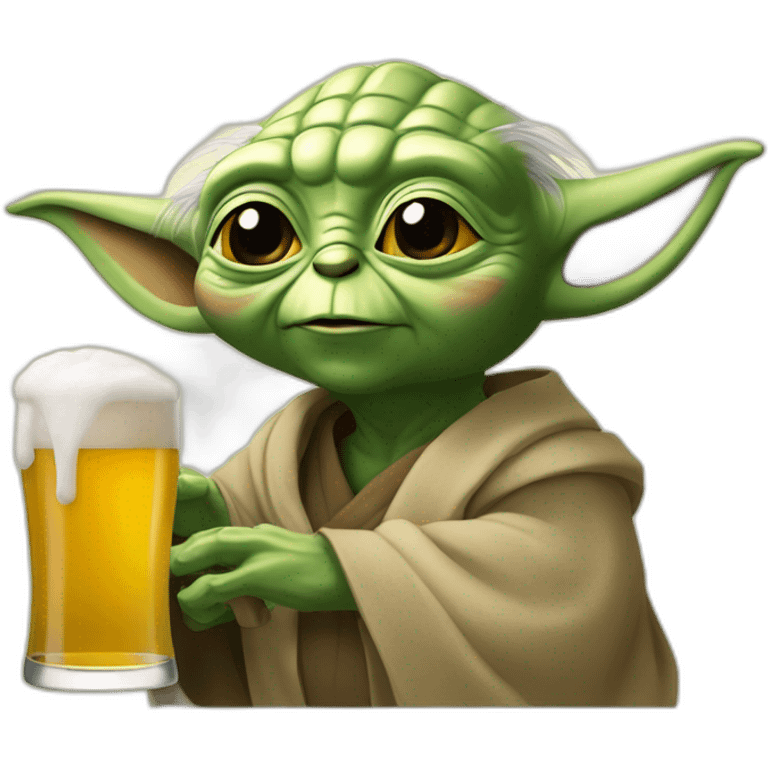 Yoda qui tient une biere emoji