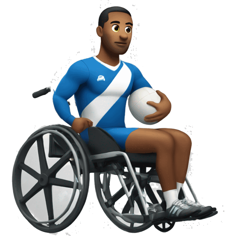 Athlete with a rugby ball in a wheelchair emoji