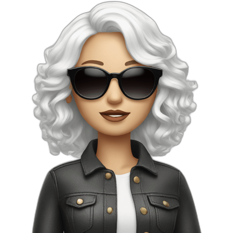 Fashion Mannequin white hair, sunglasses emoji