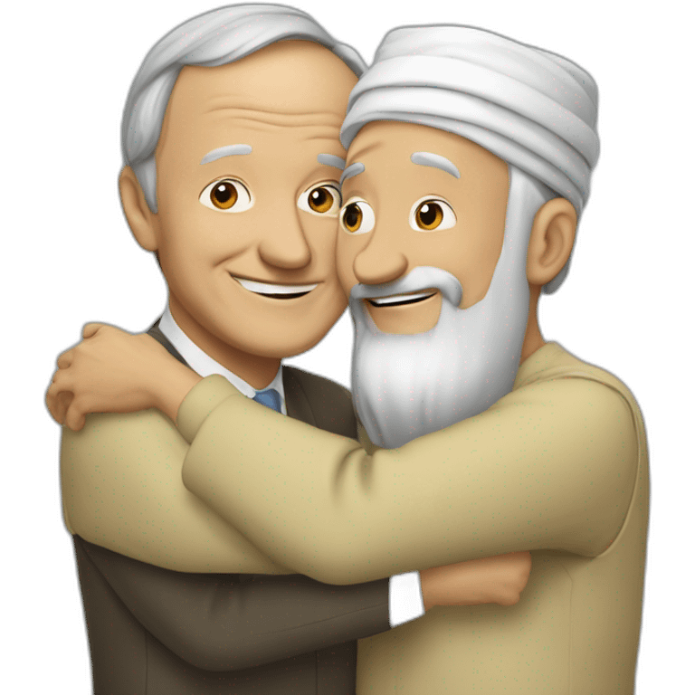 Chrétien et arab hug emoji