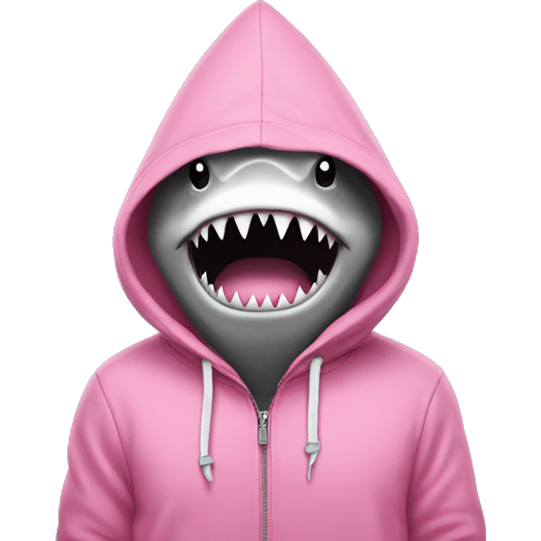 shark wearing a pink hoodie emoji