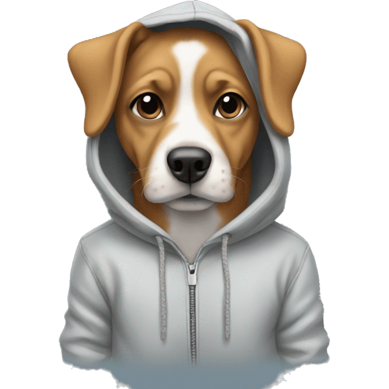 Dog wearing a hoodie emoji