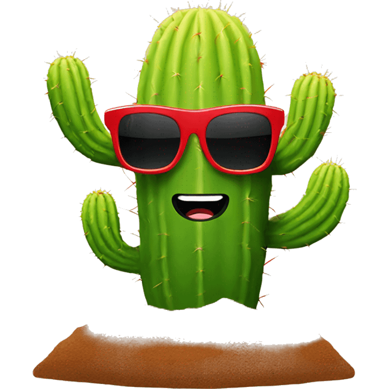 cactus in ground with red sunglasses emoji