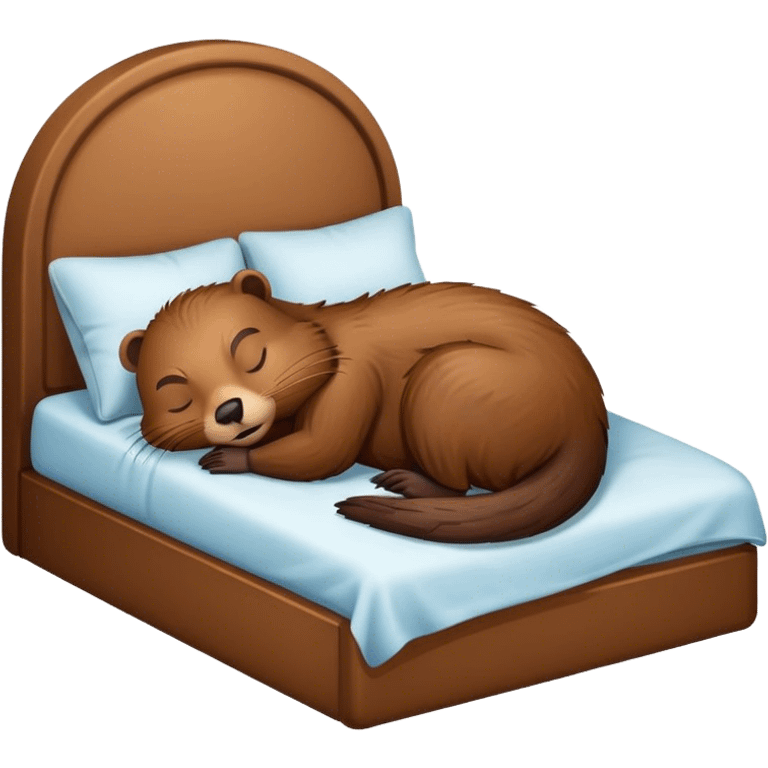 Beaver sleeping in bed emoji