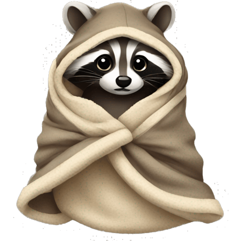 Raccoon in blanket emoji