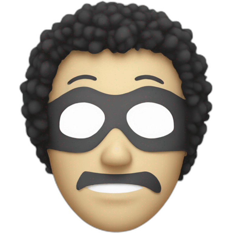 jason mask with afro coming out emoji