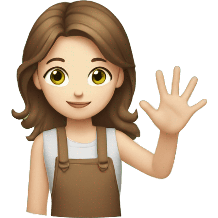 girl giving high five, green eyes, brown hair emoji