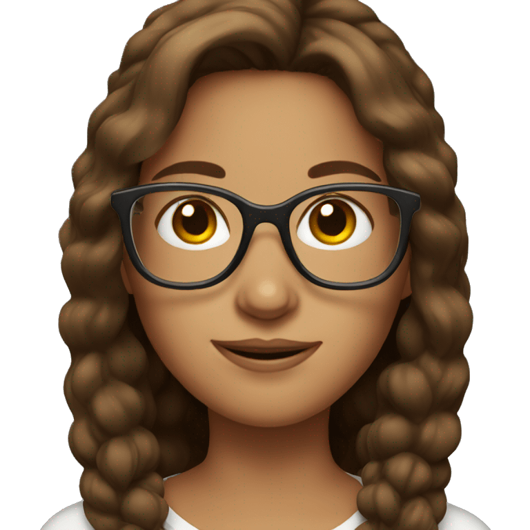 a brown haired girl with glasses emoji