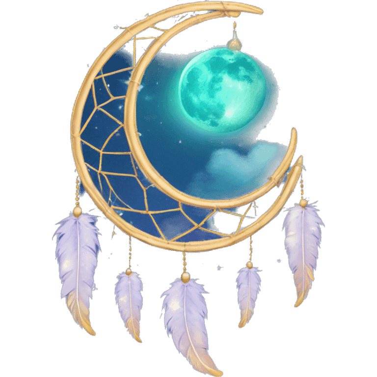 Sparkly moon-and-stars-galaxy-dreamcatcher emoji