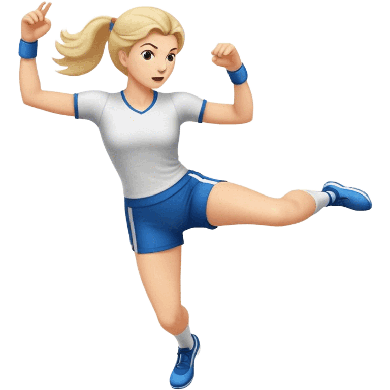 White women kick with her leg emoji