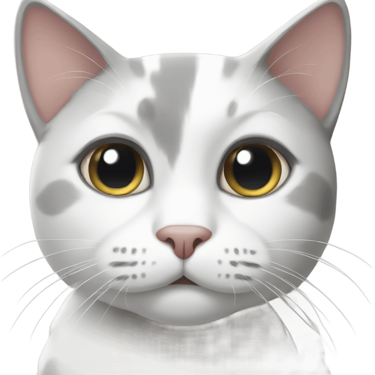 Gray and white cat emoji