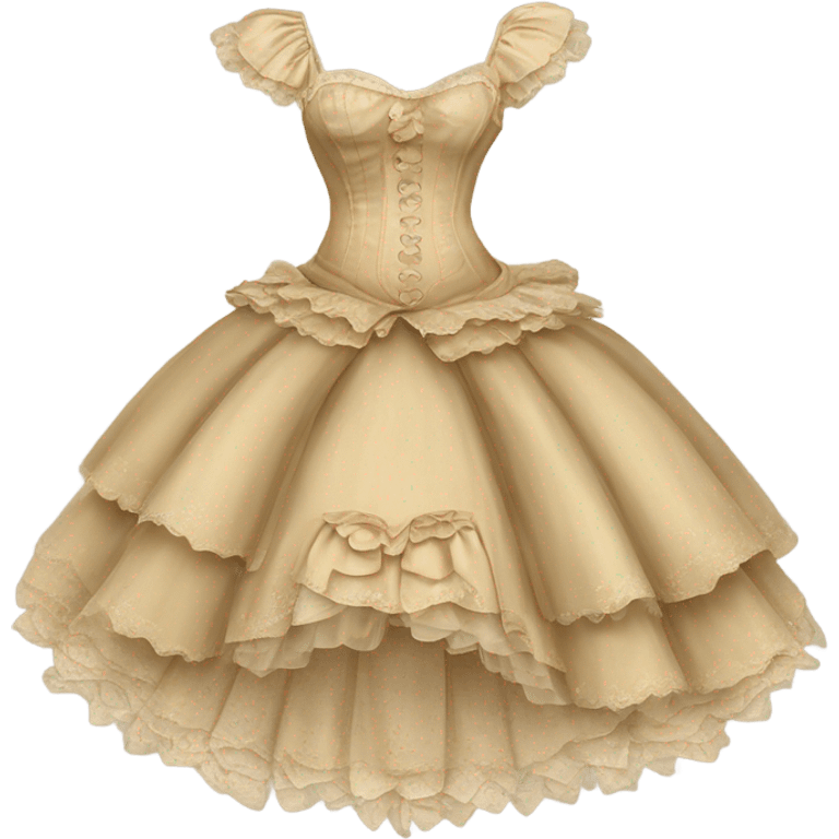 Vintage rococo begie  tutu emoji