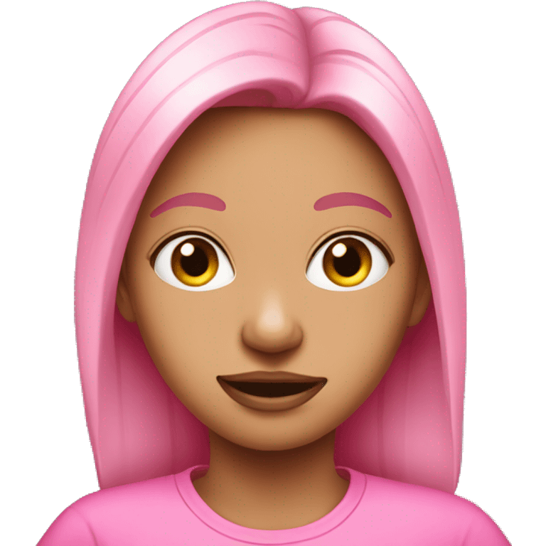 a ugly girl in all pink emoji