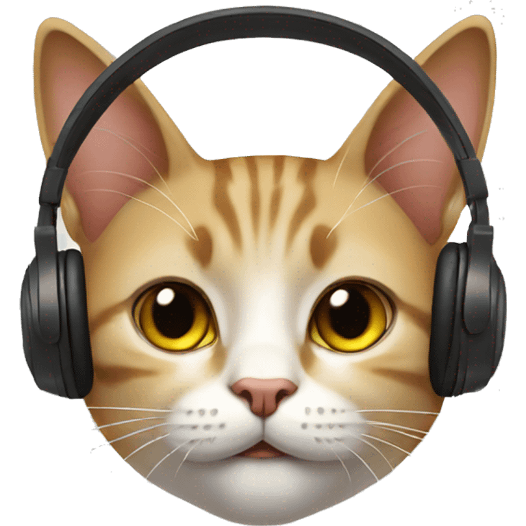 Cat wearing headphones  emoji