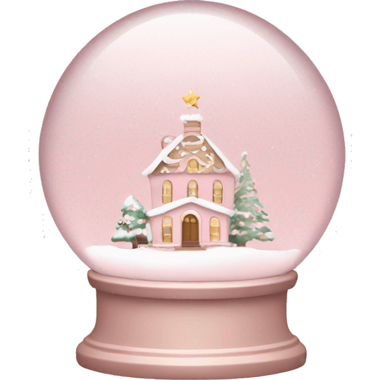 Pale Blush Pink Christmas snow globe  emoji