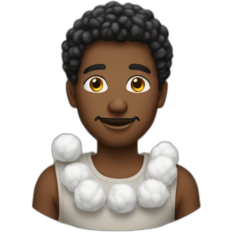 Black men with cotton emoji