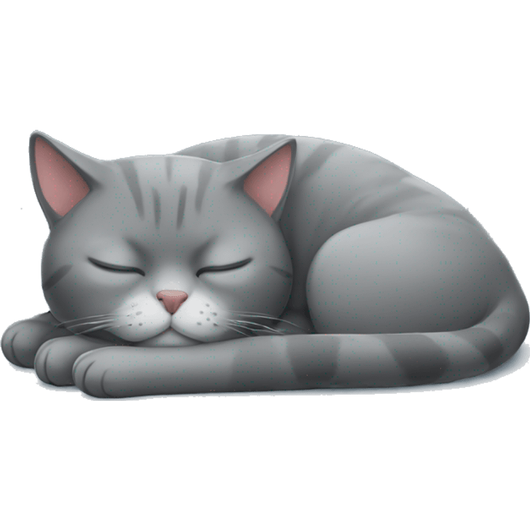 Sleeping full grey cat emoji